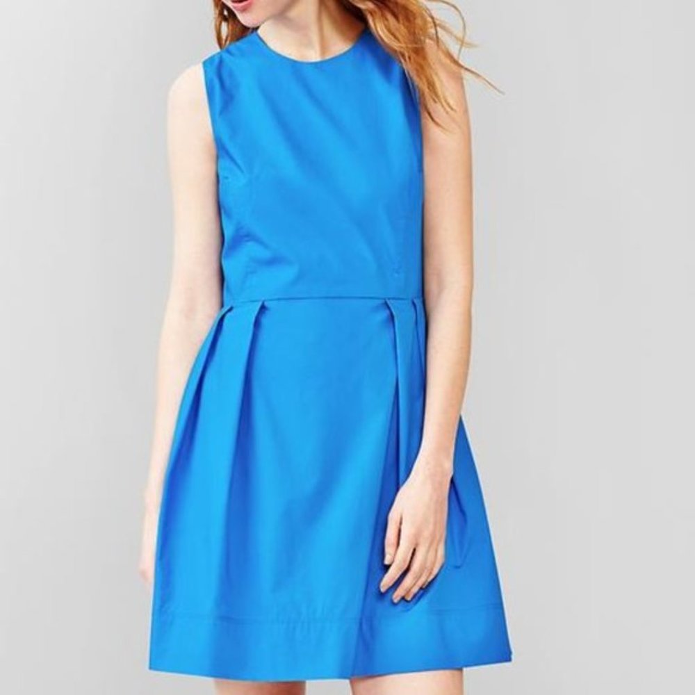 GAP Blue Fit and Flare Dress, 0